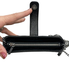 CHANEL Metallic Black Perforated Calfskin Leather Wallet with Ruthenium Hardware Chanel