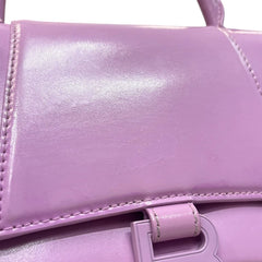 BALENCIAGA Lilac Shiny Box Calfskin Small Hourglass Top Handle Bag Gucci