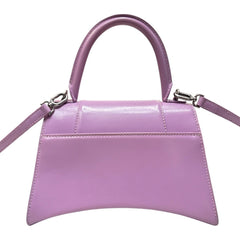 BALENCIAGA Lilac Shiny Box Calfskin Small Hourglass Top Handle Bag Gucci