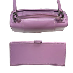 BALENCIAGA Lilac Shiny Box Calfskin Small Hourglass Top Handle Bag Gucci