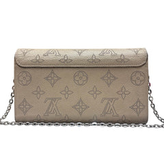LOUIS VUITTON Tan Leather Mahina Wallet with Chain Louis Vuitton