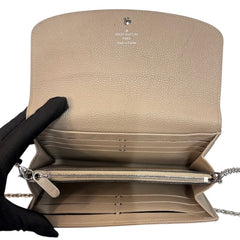 LOUIS VUITTON Tan Leather Mahina Wallet with Chain Louis Vuitton