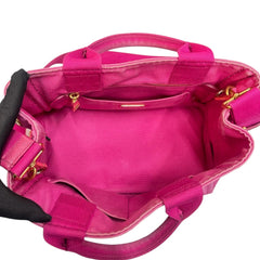PRADA Pink Denim Canapa Tote Bag with Crossbody Strap Prada