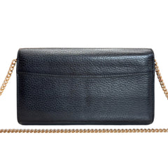 LOUIS VUITTON Black Taurillon Capucines Leather Wallet added Chain Louis Vuitton