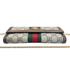 GUCCI GG Supreme Ophidia Coated Canvas Marmont Wallet with added Chain Gucci