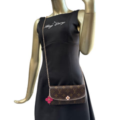 LOUIS VUITTON Flower Monogram Emilie Wallet with Chain Louis Vuitton