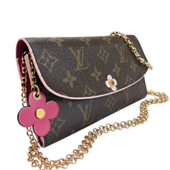 LOUIS VUITTON Flower Monogram Emilie Wallet with Chain Louis Vuitton
