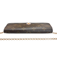 LOUIS VUITTON Flower Monogram Emilie Wallet with Chain Louis Vuitton