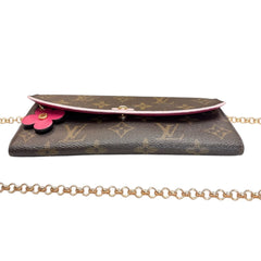 LOUIS VUITTON Flower Monogram Emilie Wallet with Chain Louis Vuitton