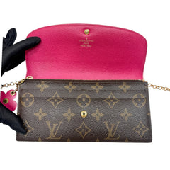 LOUIS VUITTON Flower Monogram Emilie Wallet with Chain Louis Vuitton