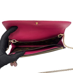 LOUIS VUITTON Flower Monogram Emilie Wallet with Chain Louis Vuitton
