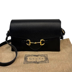 GUCCI Black Calfskin Horsebit 1955 Shoulder Bag Gucci