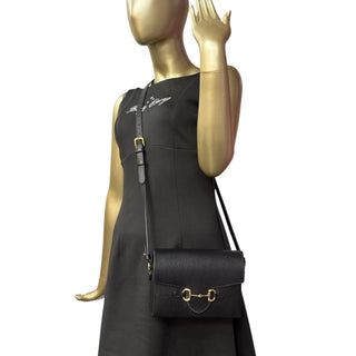 GUCCI Black Calfskin Horsebit 1955 Shoulder Bag Gucci