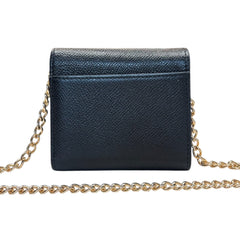 DIOR Black Oblique 30 Montaigne Dahlia Compact Wallet with Adjustable Chain Dior