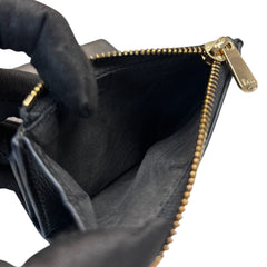 DIOR Black Oblique 30 Montaigne Dahlia Compact Wallet with Adjustable Chain Dior