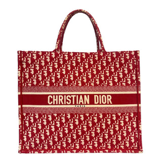 CHRISTIAN DIOR Red Oblique Large Book Tote Dior
