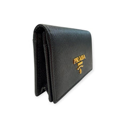 PRADA Black Saffiano Leather Card Wallet Prada