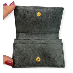 PRADA Black Saffiano Leather Card Wallet Prada