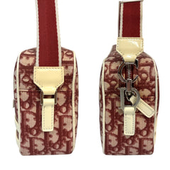 CHRISTIAN DIOR #2 Red Coated Canvas Trotter Camera Bag Dior