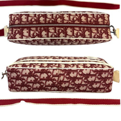 CHRISTIAN DIOR #2 Red Coated Canvas Trotter Camera Bag Dior