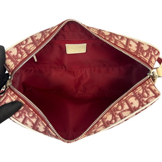 CHRISTIAN DIOR #2 Red Coated Canvas Trotter Camera Bag Dior