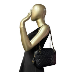 CHANEL Black Lambskin Camera Bag Chanel