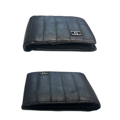 CHANEL Black Leather Bifold Wallet Gucci