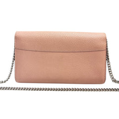 LOUIS VUITTON Pink Taurillon Capucines Leather Wallet with Chain Louis Vuitton
