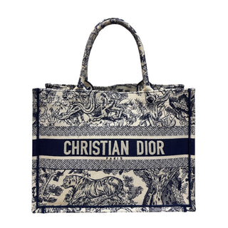 CHRISTIAN DIOR Navy Oblique Medium Book Tote Dior