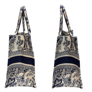 CHRISTIAN DIOR Navy Oblique Medium Book Tote Dior
