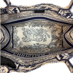 CHRISTIAN DIOR Navy Oblique Medium Book Tote Dior