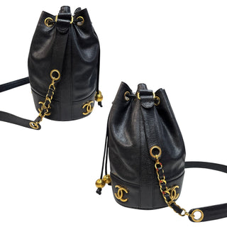 CHANEL Caviar Leather Tripple CC Bucket Bag Chanel