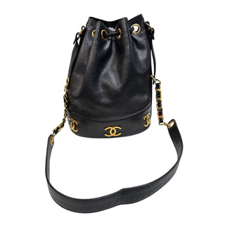 CHANEL Caviar Leather Tripple CC Bucket Bag Chanel