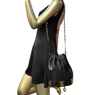 CHANEL Caviar Leather Tripple CC Bucket Bag Chanel