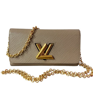LOUIS VUITTON Taupe Epi Leather Twist Wallet Louis Vuitton