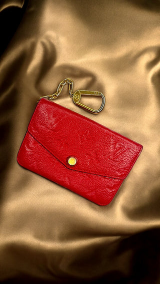 LOUIS VUITTON Red Empreinte Key Cles Card Holder Louis Vuitton