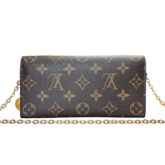LOUIS VUITTON Monogram/Magenta Emilie Wallet with Added Chain Louis Vuitton