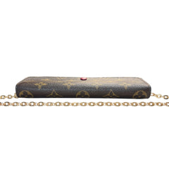 LOUIS VUITTON Monogram/Magenta Emilie Wallet with Added Chain Louis Vuitton