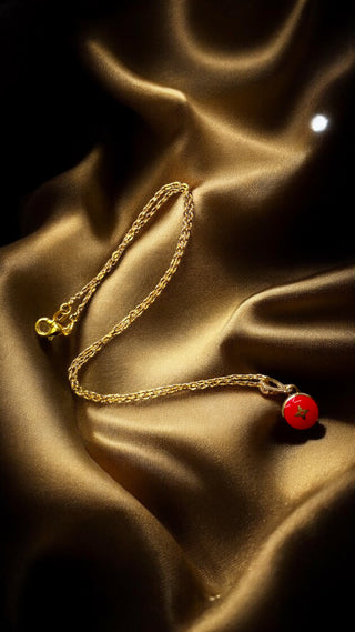 Repurposed LOUIS VUITTON Red LV Flower Charm Necklace Louis Vuitton