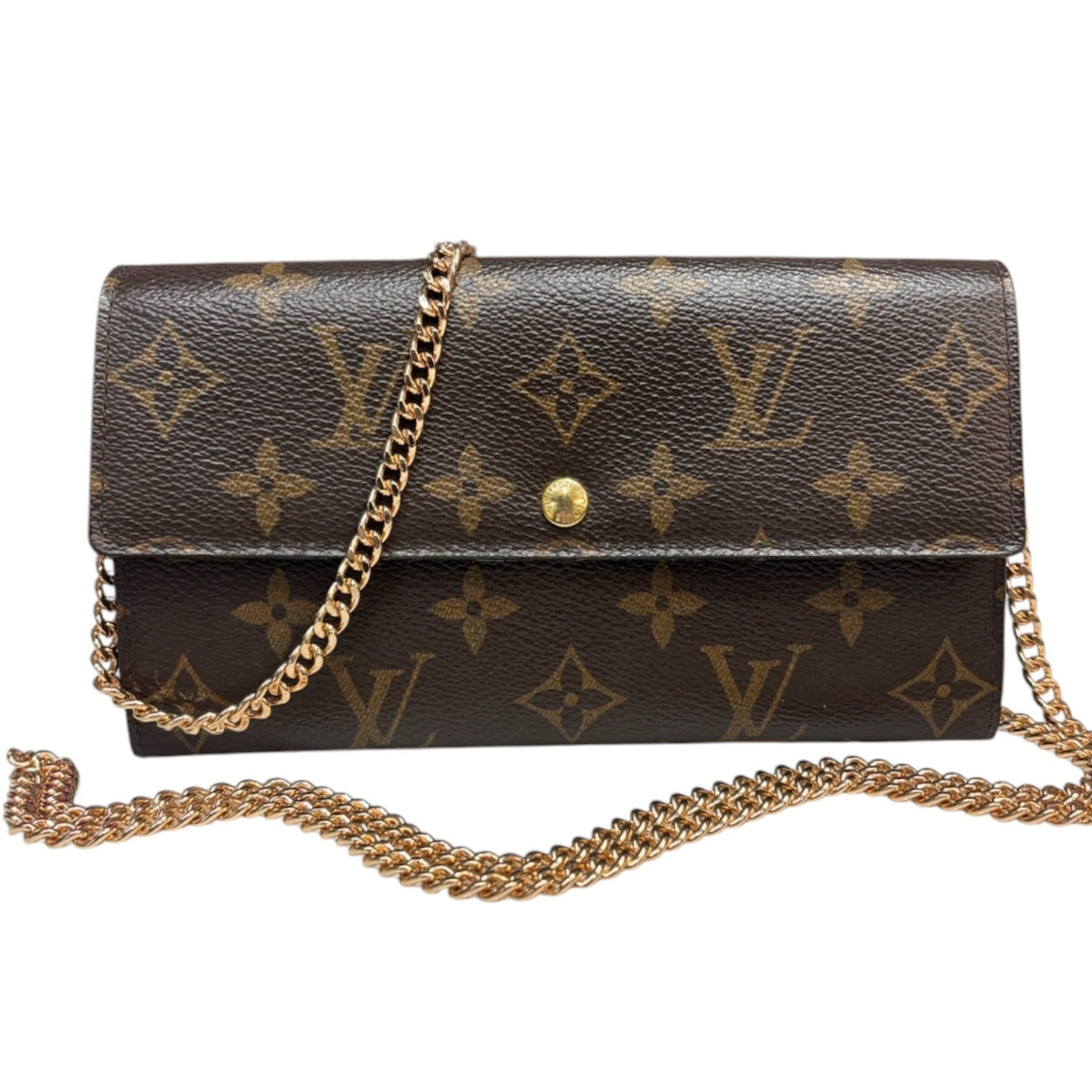 LOUIS VUITTON Monogram Sarah Wallet with Chain/Charm Louis Vuitton