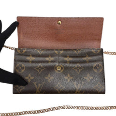 LOUIS VUITTON Monogram Sarah Wallet with Chain/Charm Louis Vuitton