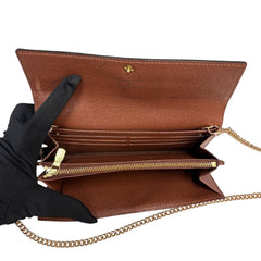 LOUIS VUITTON Monogram Sarah Wallet with Chain/Charm Louis Vuitton