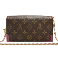 LOUIS VUITTON Magenta Monogram Retro Sarah Wallet with added Chain/Charm Louis Vuitton