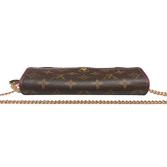 LOUIS VUITTON Magenta Monogram Retro Sarah Wallet with added Chain/Charm Louis Vuitton