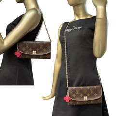 LOUIS VUITTON Flower Monogram Emilie Wallet with Chain Louis Vuitton