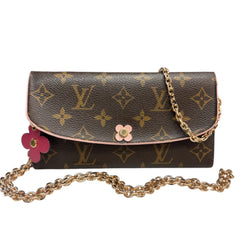 LOUIS VUITTON Flower Monogram Emilie Wallet with Chain Louis Vuitton