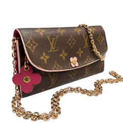 LOUIS VUITTON Flower Monogram Emilie Wallet with Chain Louis Vuitton