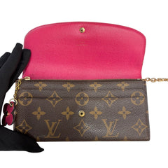 LOUIS VUITTON Flower Monogram Emilie Wallet with Chain Louis Vuitton