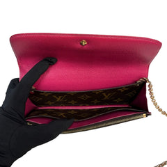 LOUIS VUITTON Flower Monogram Emilie Wallet with Chain Louis Vuitton