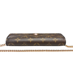 LOUIS VUITTON Monogram/Rose Ballerine Emilie Wallet with Added Chain Louis Vuitton